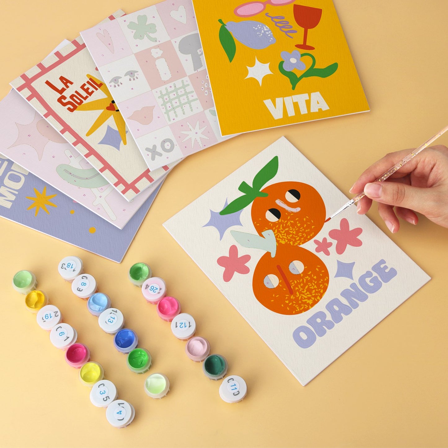 Sunny Side & Spritz – Set of 6 Mini Paintings