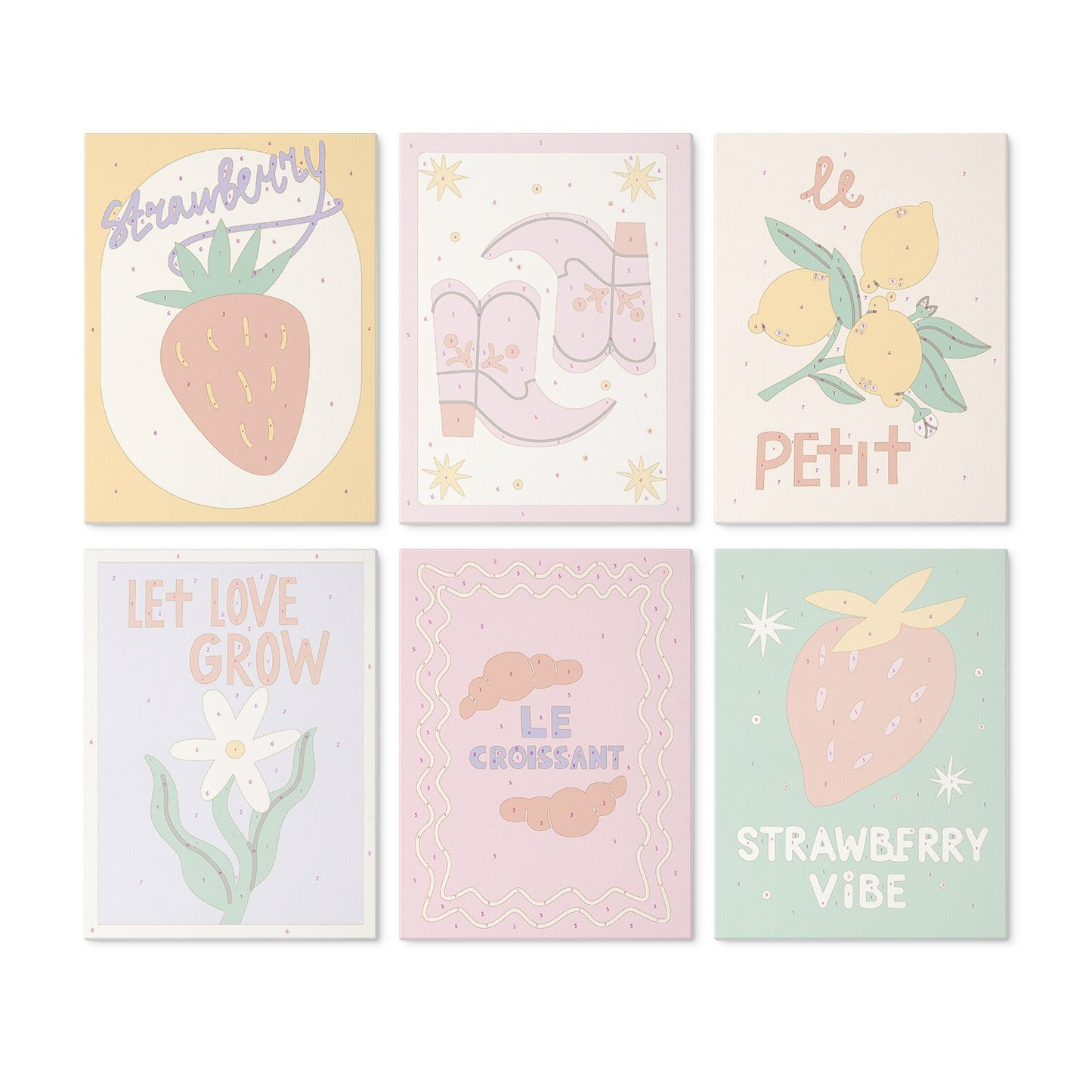 Sweet Garden – Set of 6 Mini Paintings