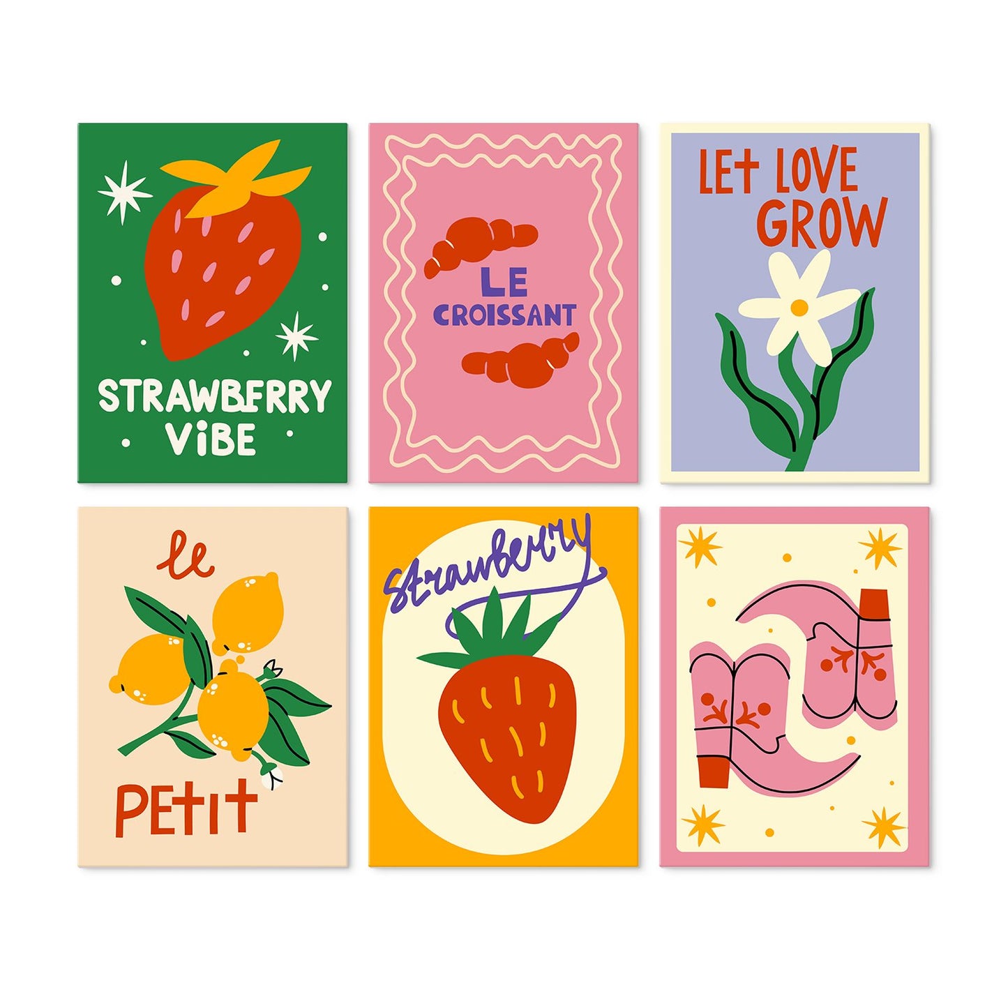 Sweet Garden – Set of 6 Mini Paintings