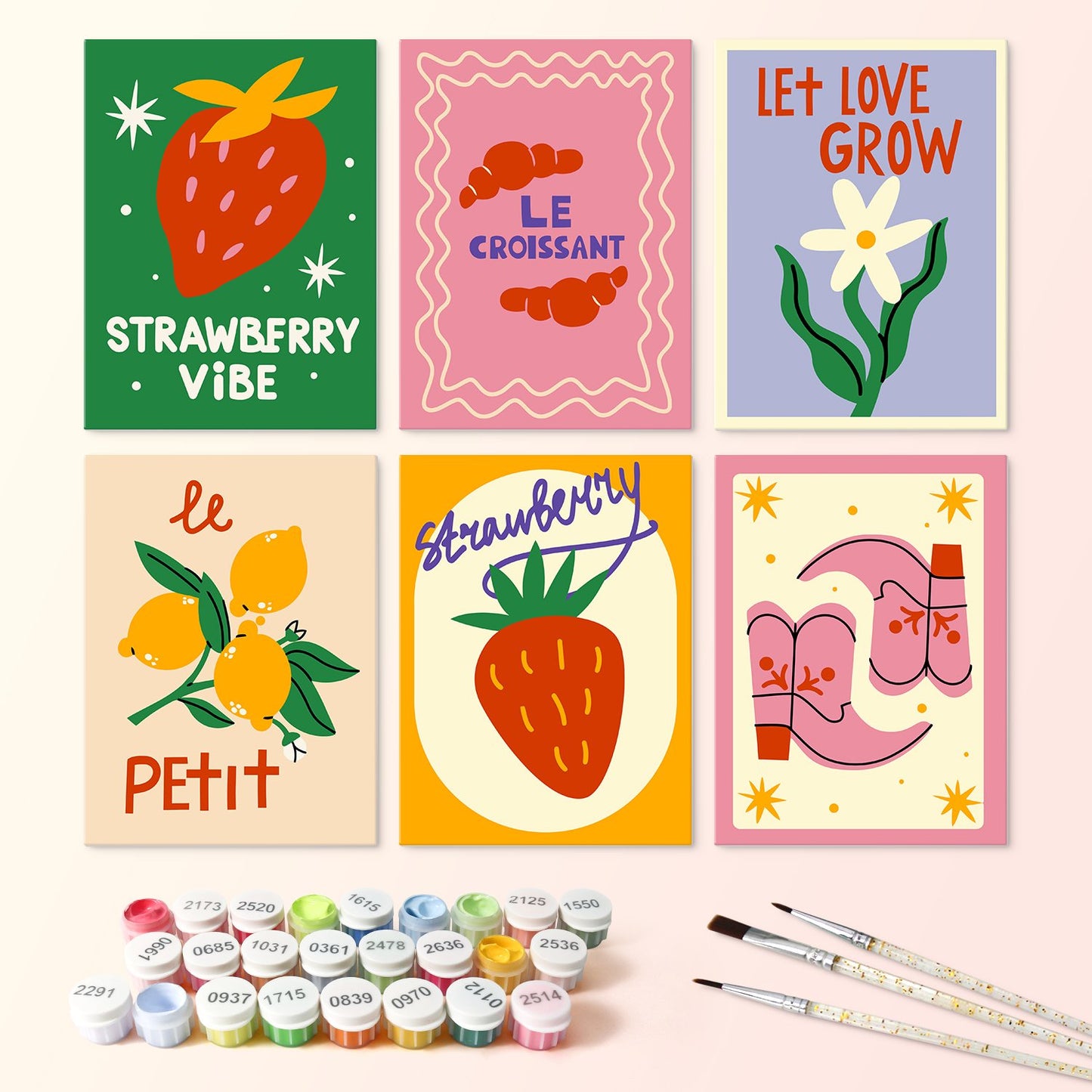 Sweet Garden – Set of 6 Mini Paintings