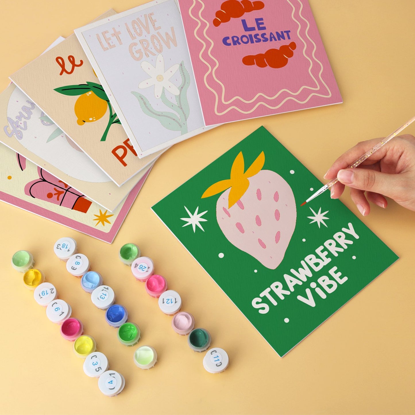 Sweet Garden – Set of 6 Mini Paintings