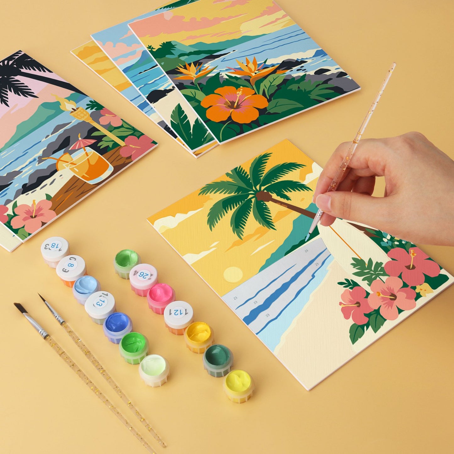 Tropical Shores – Set of 6 Mini Paintings