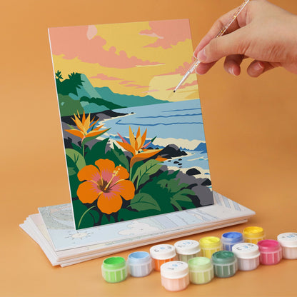 Tropical Shores – Set of 6 Mini Paintings
