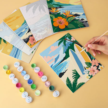 Tropical Shores – Set of 6 Mini Paintings