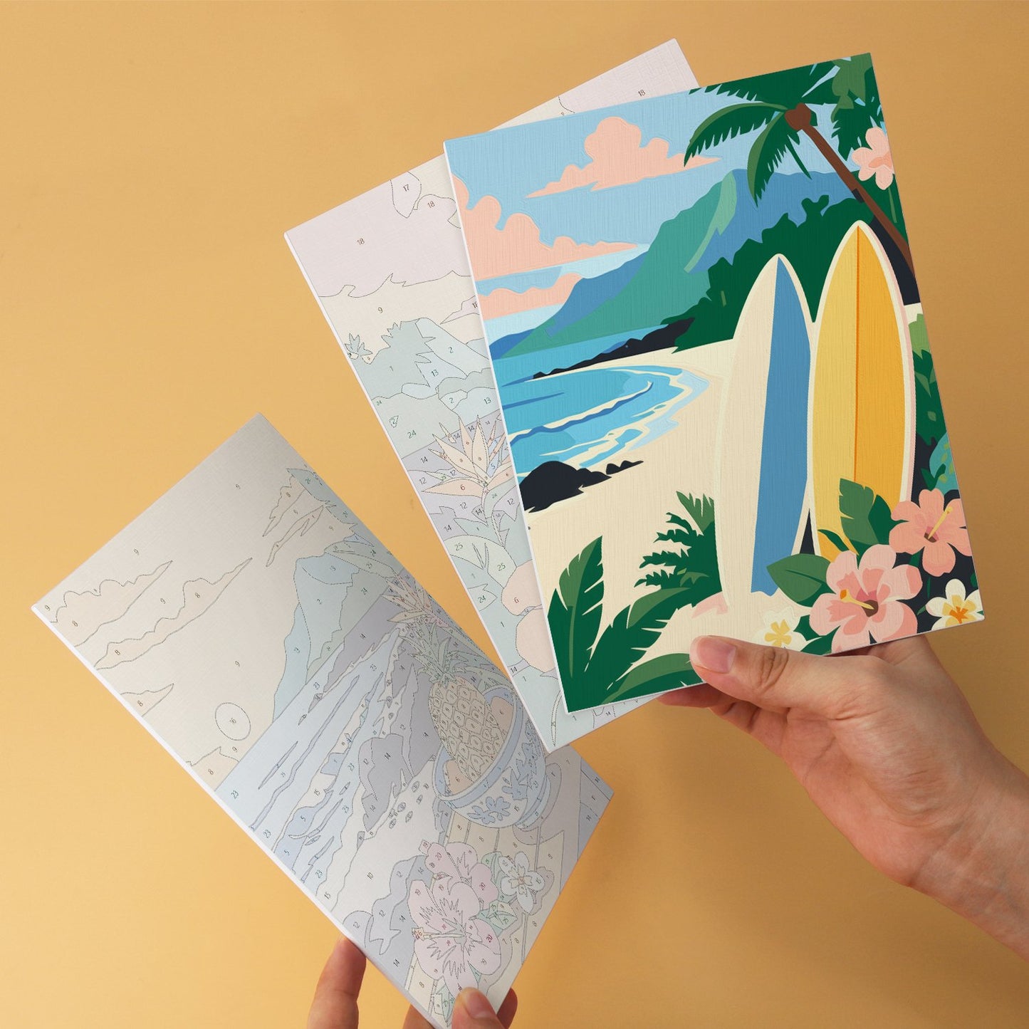 Tropical Shores – Set of 6 Mini Paintings