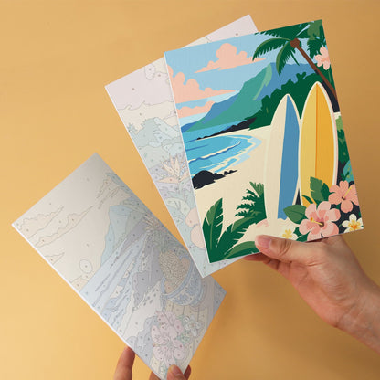 Tropical Shores – Set of 6 Mini Paintings