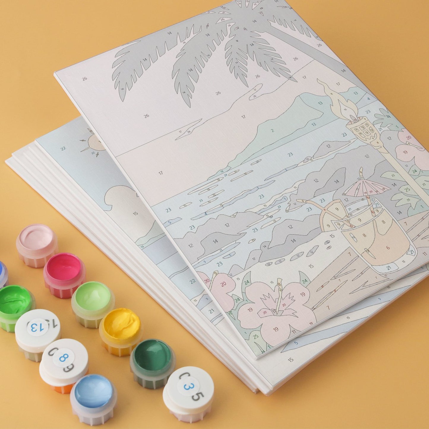 Tropical Shores – Set of 6 Mini Paintings