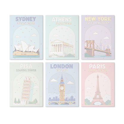 World Landmarks – Set of 6 Mini Paintings