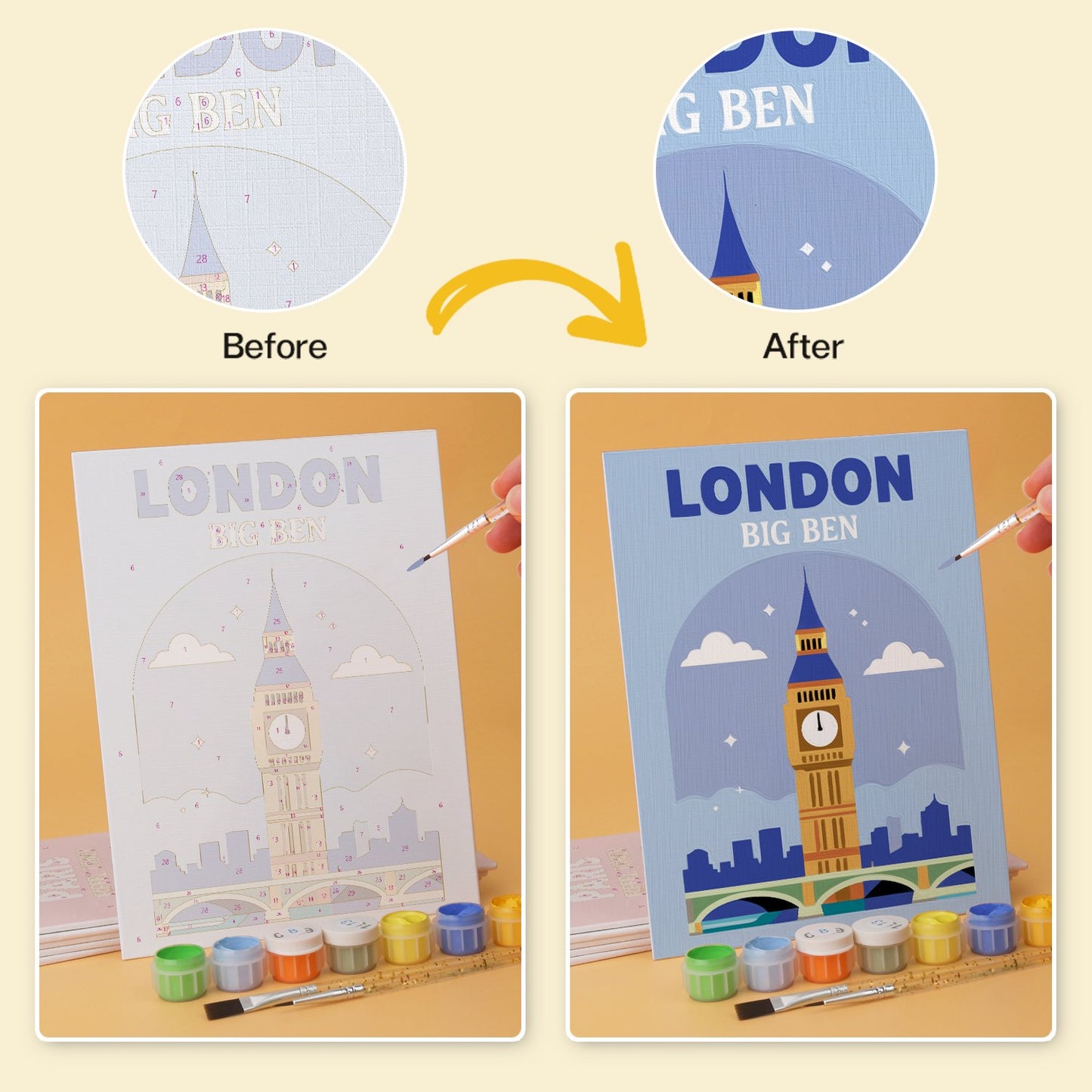 World Landmarks – Set of 6 Mini Paintings
