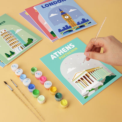 World Landmarks – Set of 6 Mini Paintings