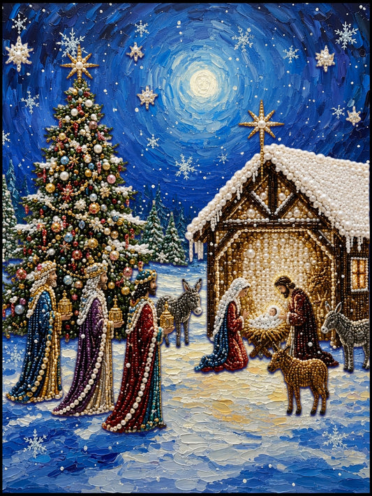 A Starlit Christmas in Bethlehem - Pearl Painting - miicreative