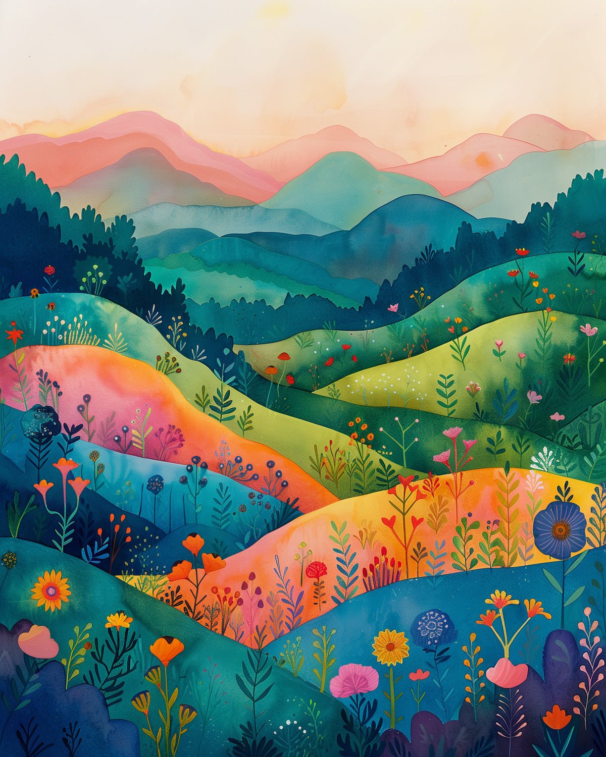 Abstract Colorful Landscape - miicreative - Paint by Numbers Fixed Kit