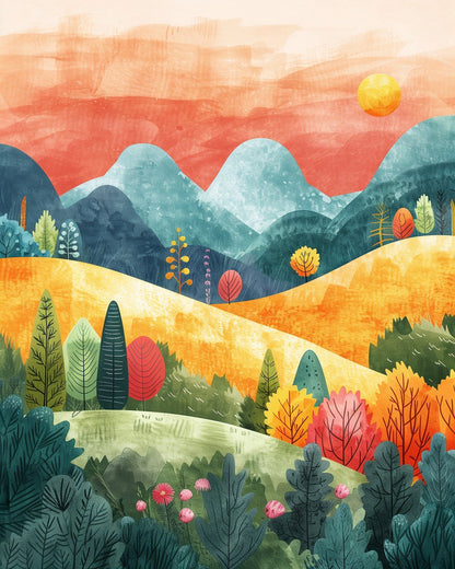 Abstract Colorful Landscape - miicreative