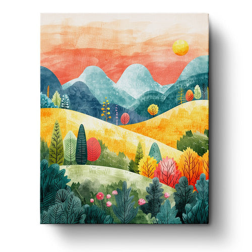 Abstract Colorful Landscape - miicreative - Paint by Numbers Fixed Kit