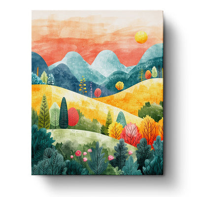 Abstract Colorful Landscape - miicreative - Paint by Numbers Fixed Kit