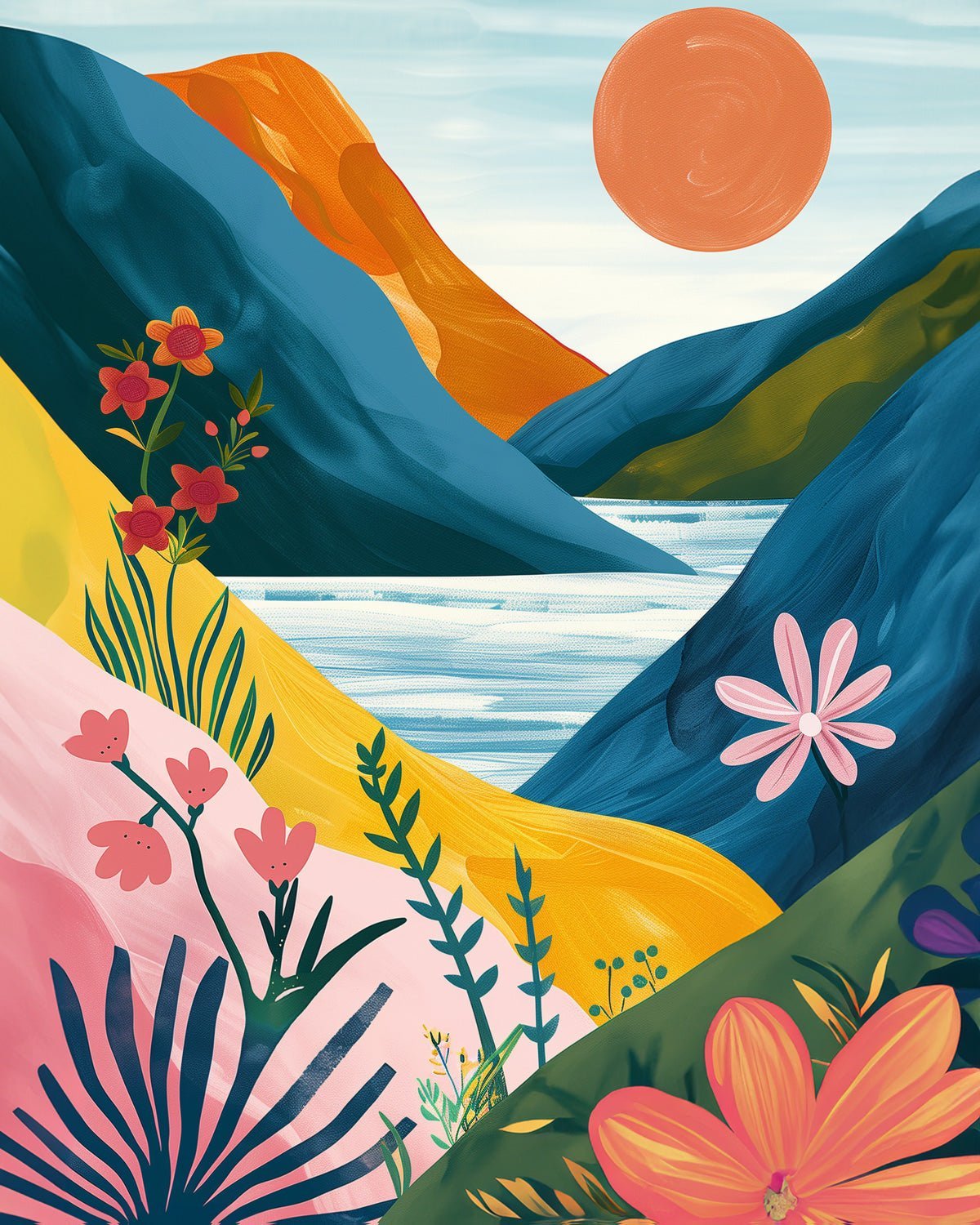 Abstract Colorful Mountains - miicreative