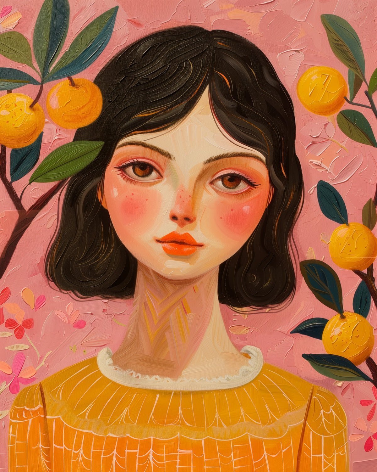 Abstract Girl with Orange - Tree - miicreative