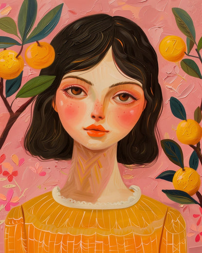 Abstract Girl with Orange - Tree - miicreative