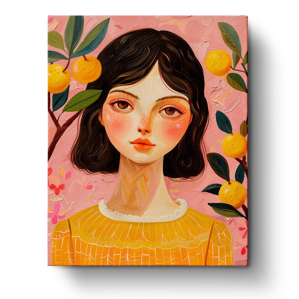 Abstract Girl with Orange-Tree - miicreative - Paint by Numbers Fixed Kit