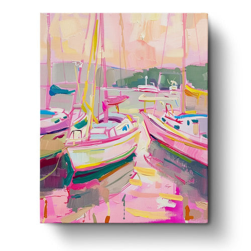 Abstract Sailboats at Sunset - miicreative