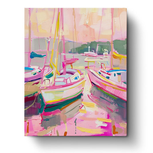 Abstract Sailboats at Sunset - miicreative