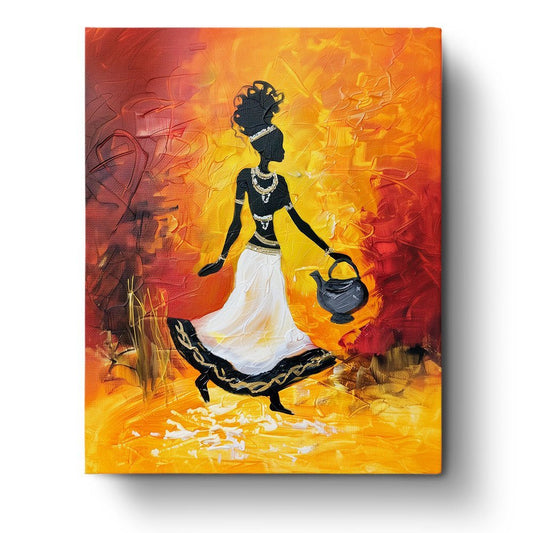 African Elegance: Woman with Jug - miicreative
