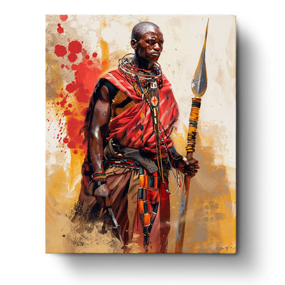 African Masai Warrior - miicreative - Paint by Numbers Custom Kit