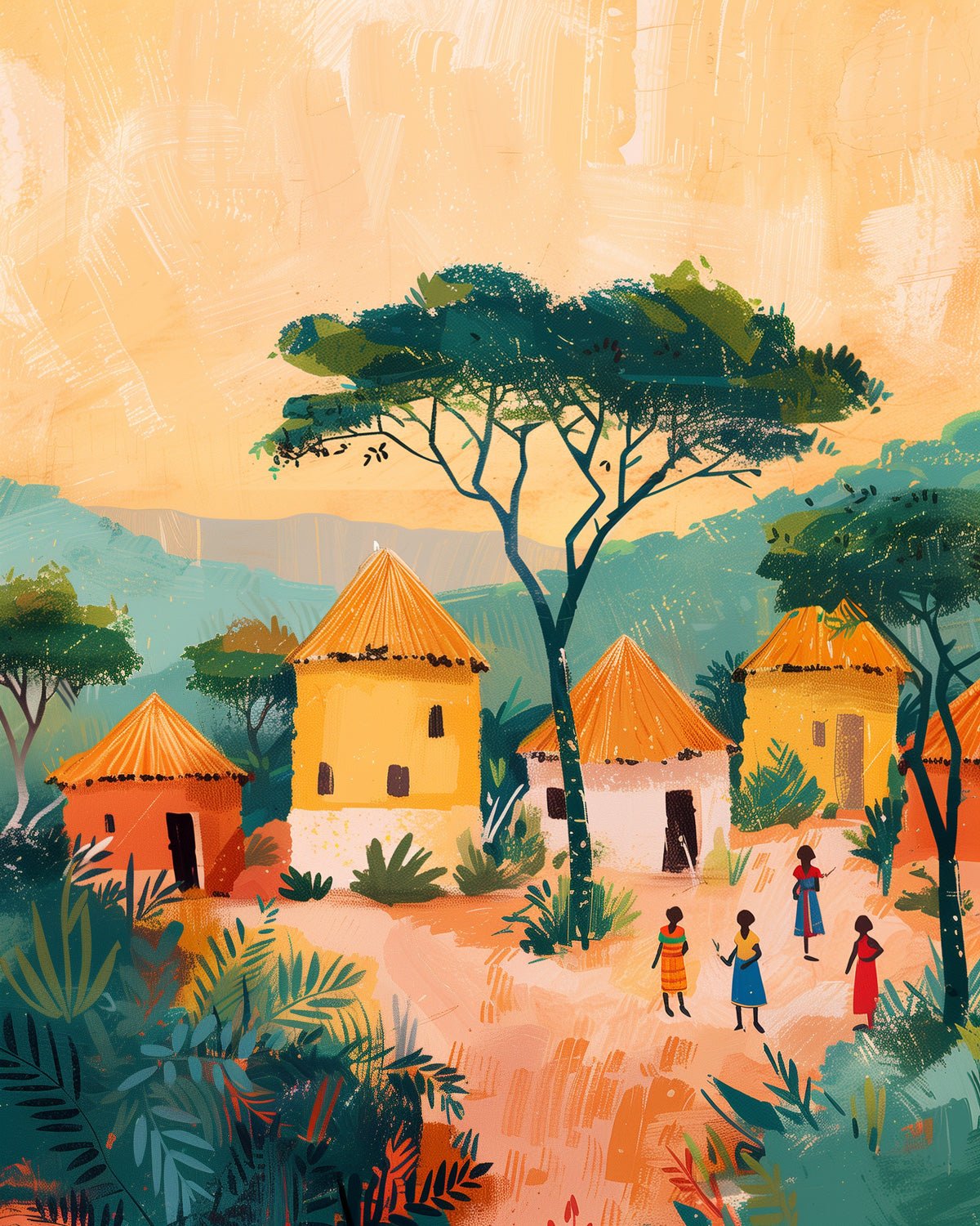 African Village - miicreative - Paint by Numbers Custom Kit