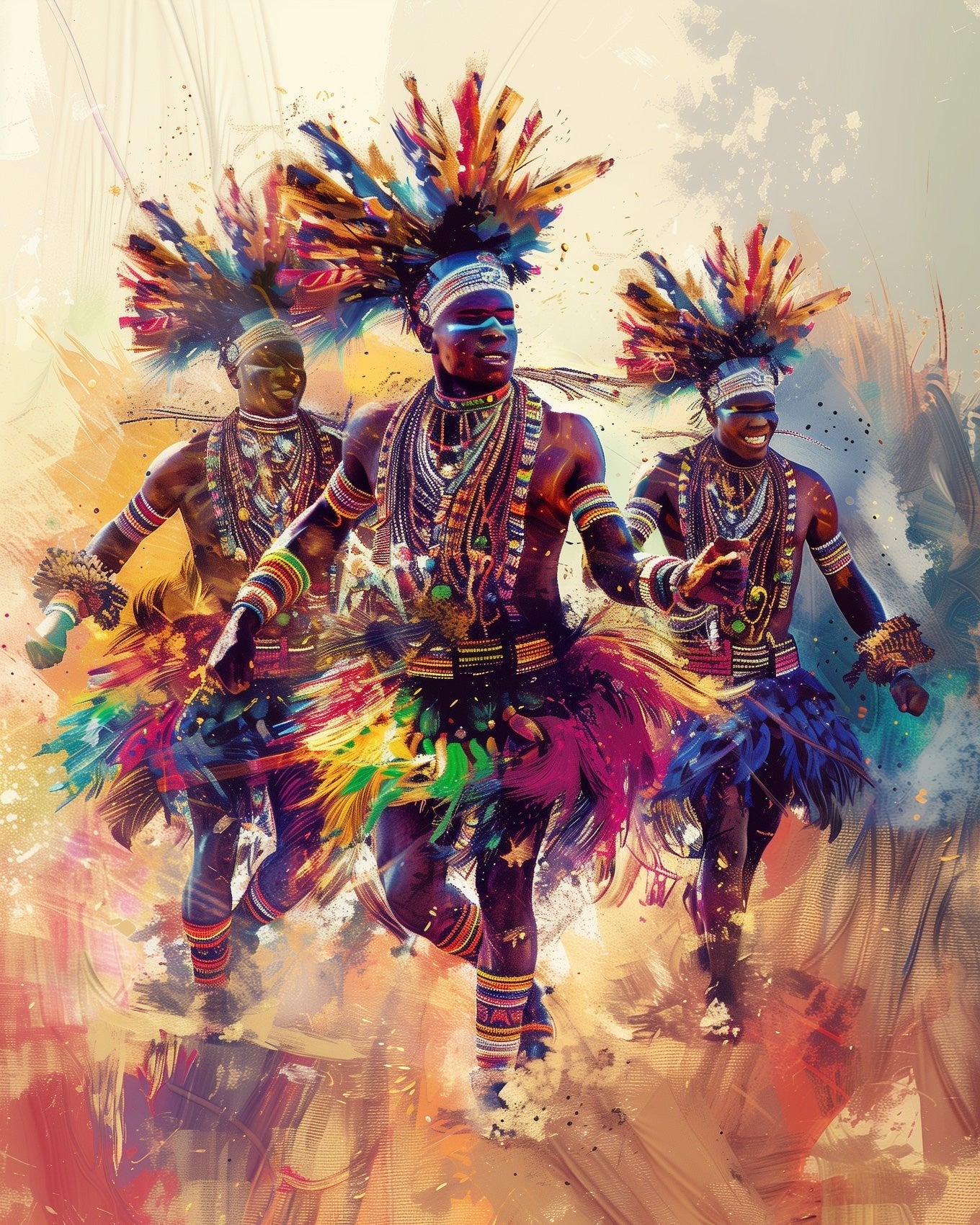 African Zulu Dancers - miicreative - Paint by Numbers Custom Kit