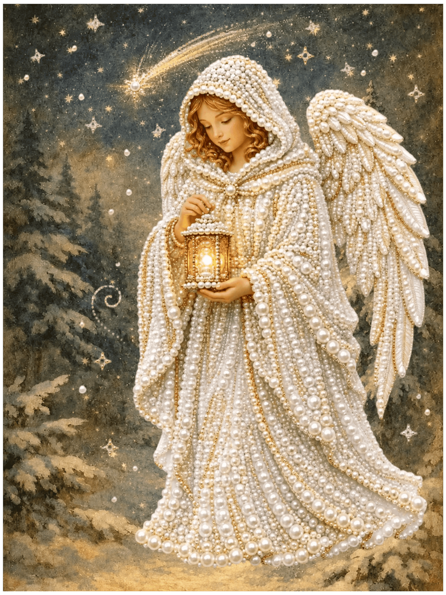 Angel of the Guiding Light - Pearl Painting - miicreative