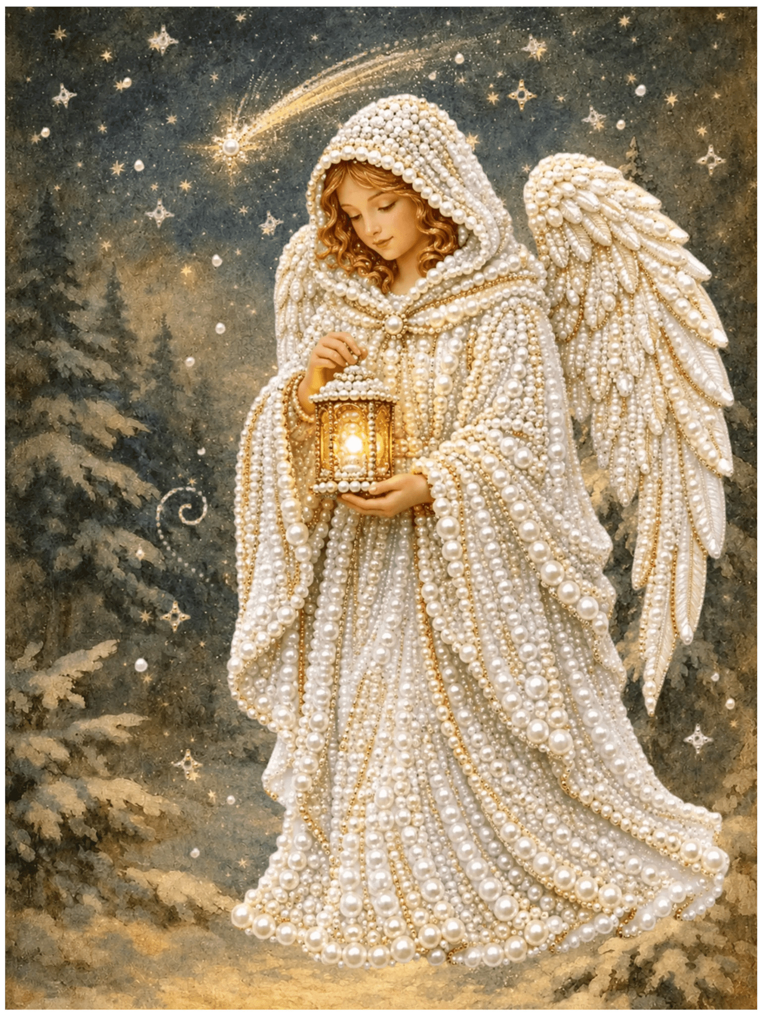 Angel of the Guiding Light - Pearl Painting - miicreative
