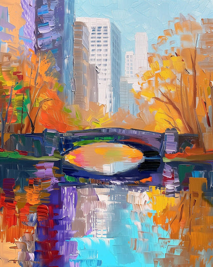 Autumn Cityscape Serenity - USA - miicreative