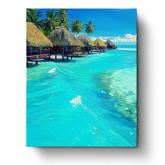 Bali - Overwater Bungalows Paradise - miicreative - Paint by Numbers fixed  Kit