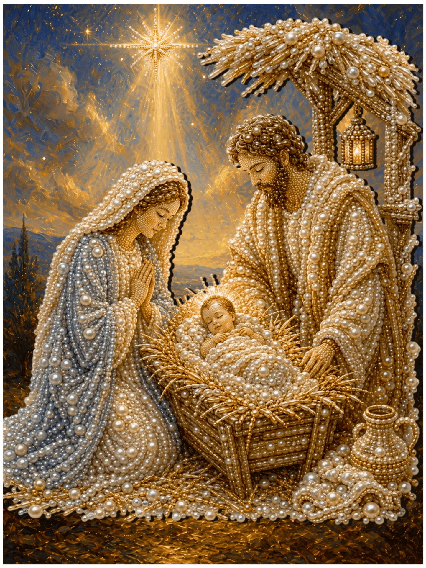 Beneath the Star of Bethlehem - Pearl Painting - miicreative