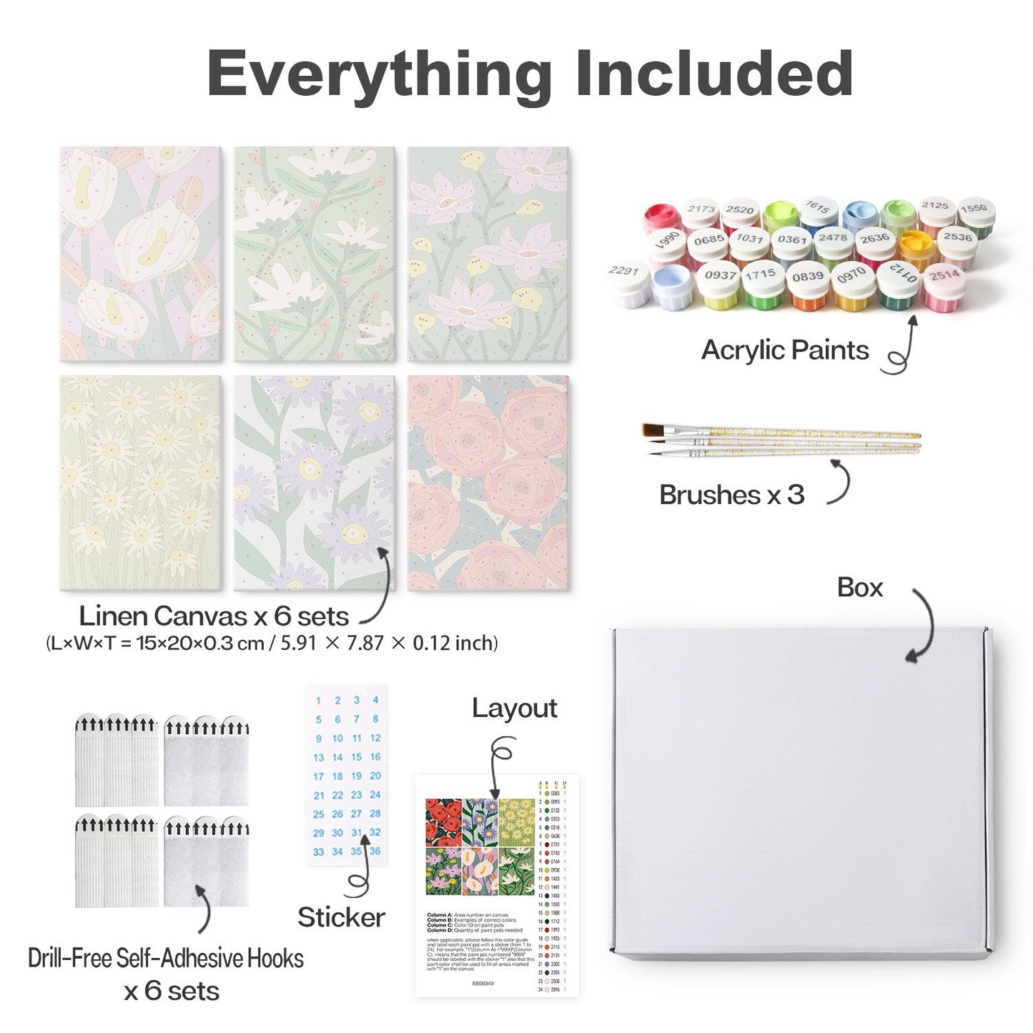 Bloom Garden – Set of 6 Mini Paintings - miicreative