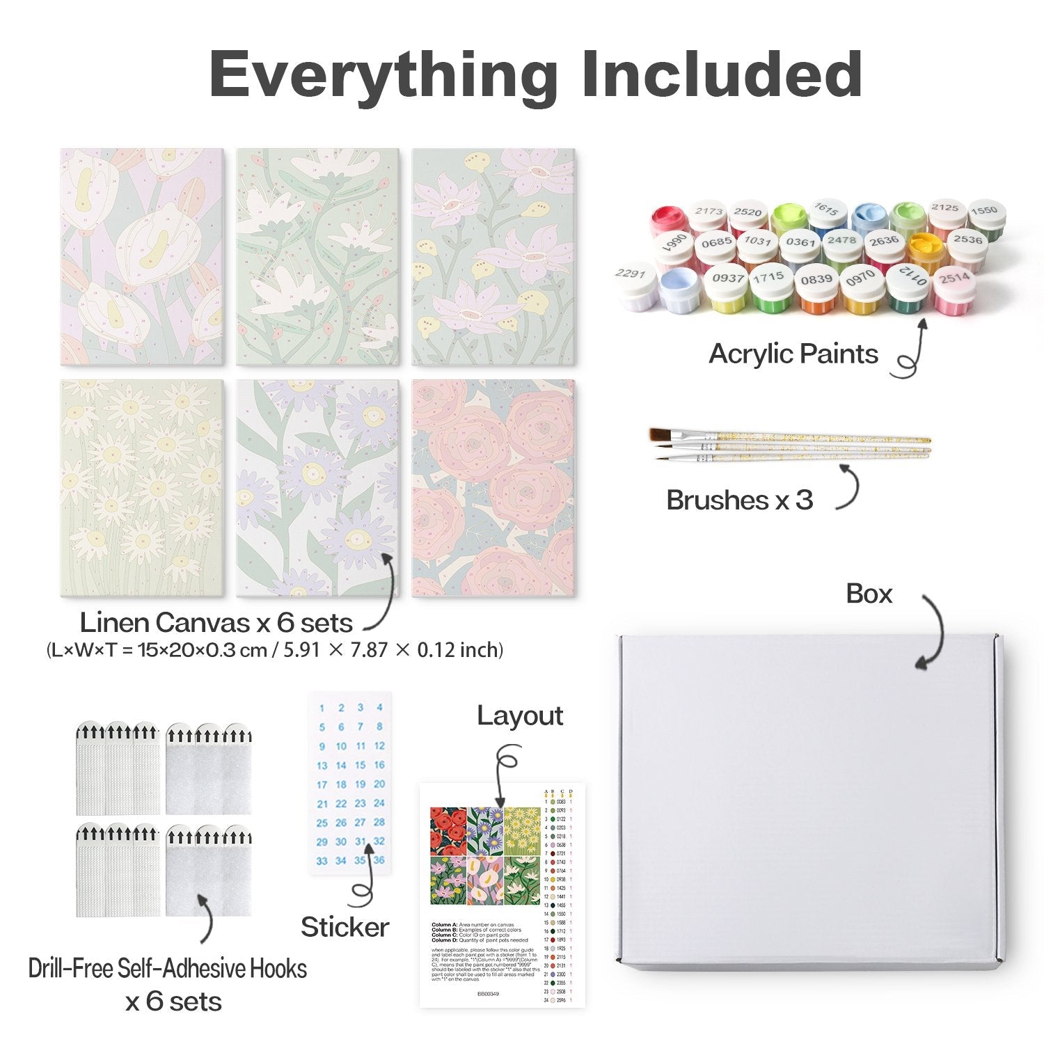 Bloom Garden – Set of 6 Mini Paintings - miicreative
