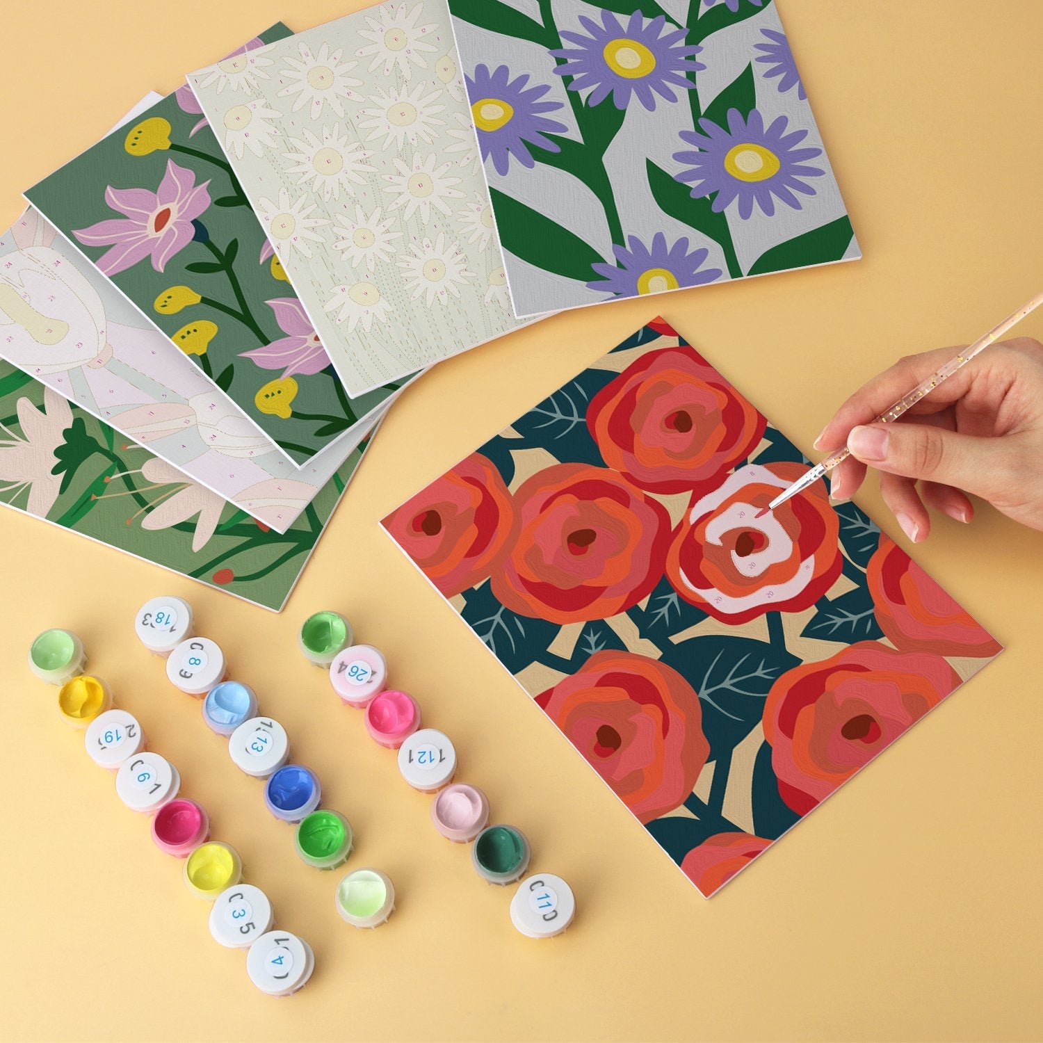 Bloom Garden – Set of 6 Mini Paintings - miicreative