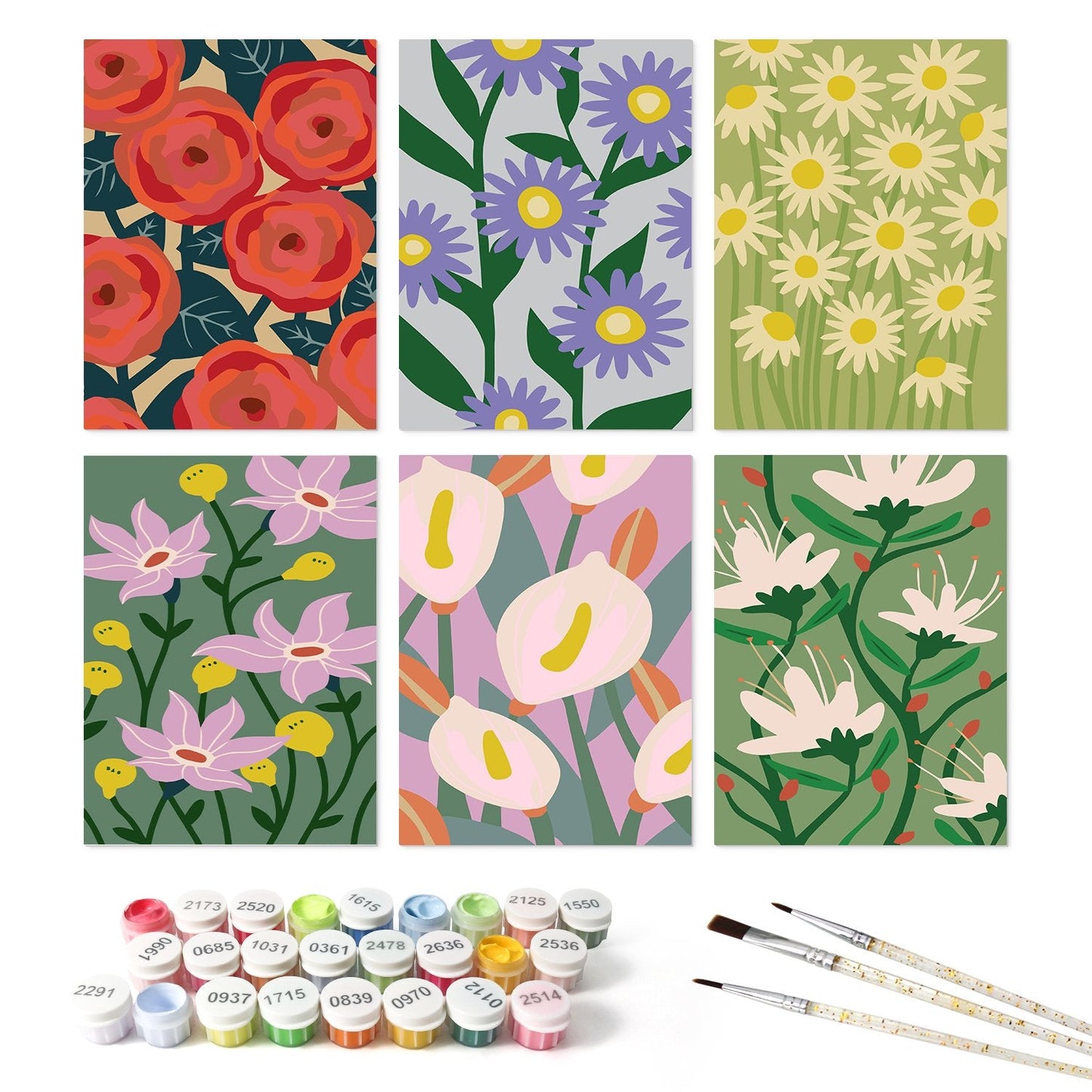 Bloom Garden – Set of 6 Mini Paintings - miicreative