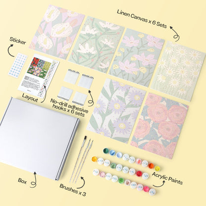 Bloom Garden – Set of 6 Mini Paintings - miicreative