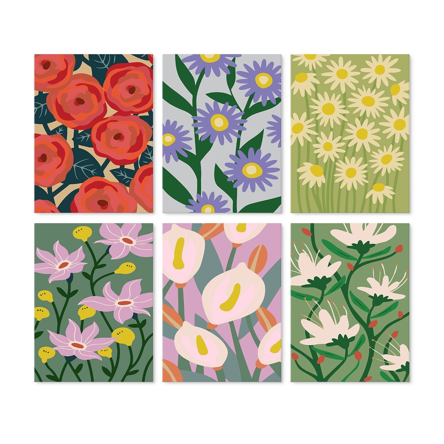Bloom Garden – Set of 6 Mini Paintings - miicreative
