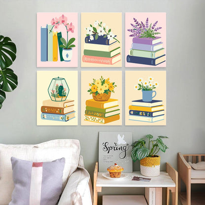 Blooming Books – Set of 6 Mini Paintings - miicreative