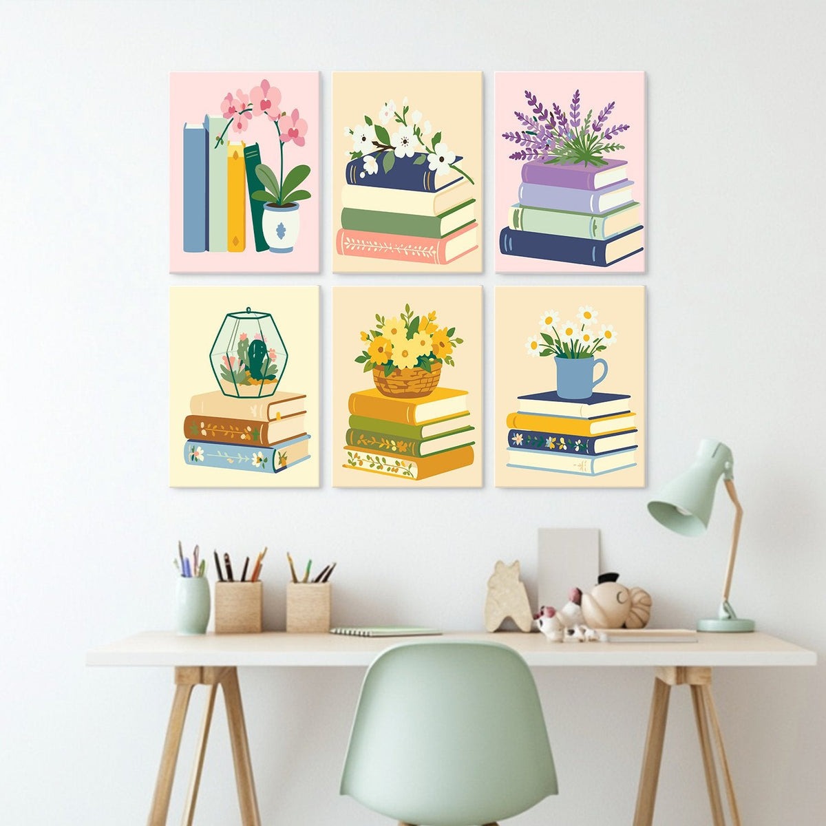 Blooming Books – Set of 6 Mini Paintings - miicreative