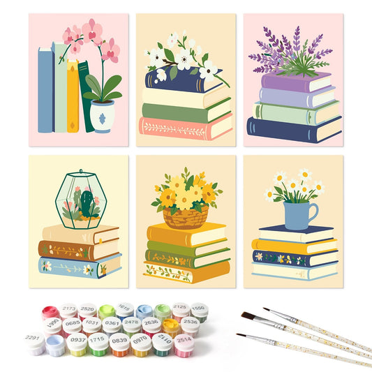 Blooming Books – Set of 6 Mini Paintings - miicreative
