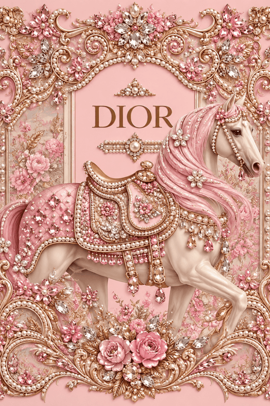 Blushing Rose Royal Stallion - Pearl Painting - miicreative