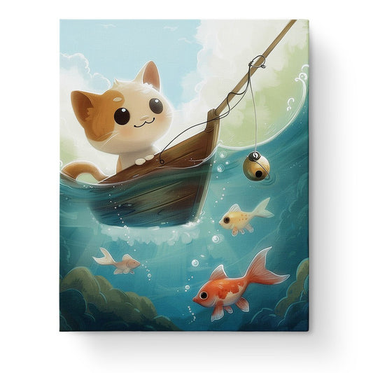 Cat and Fish Adventure - Kids - miicreative