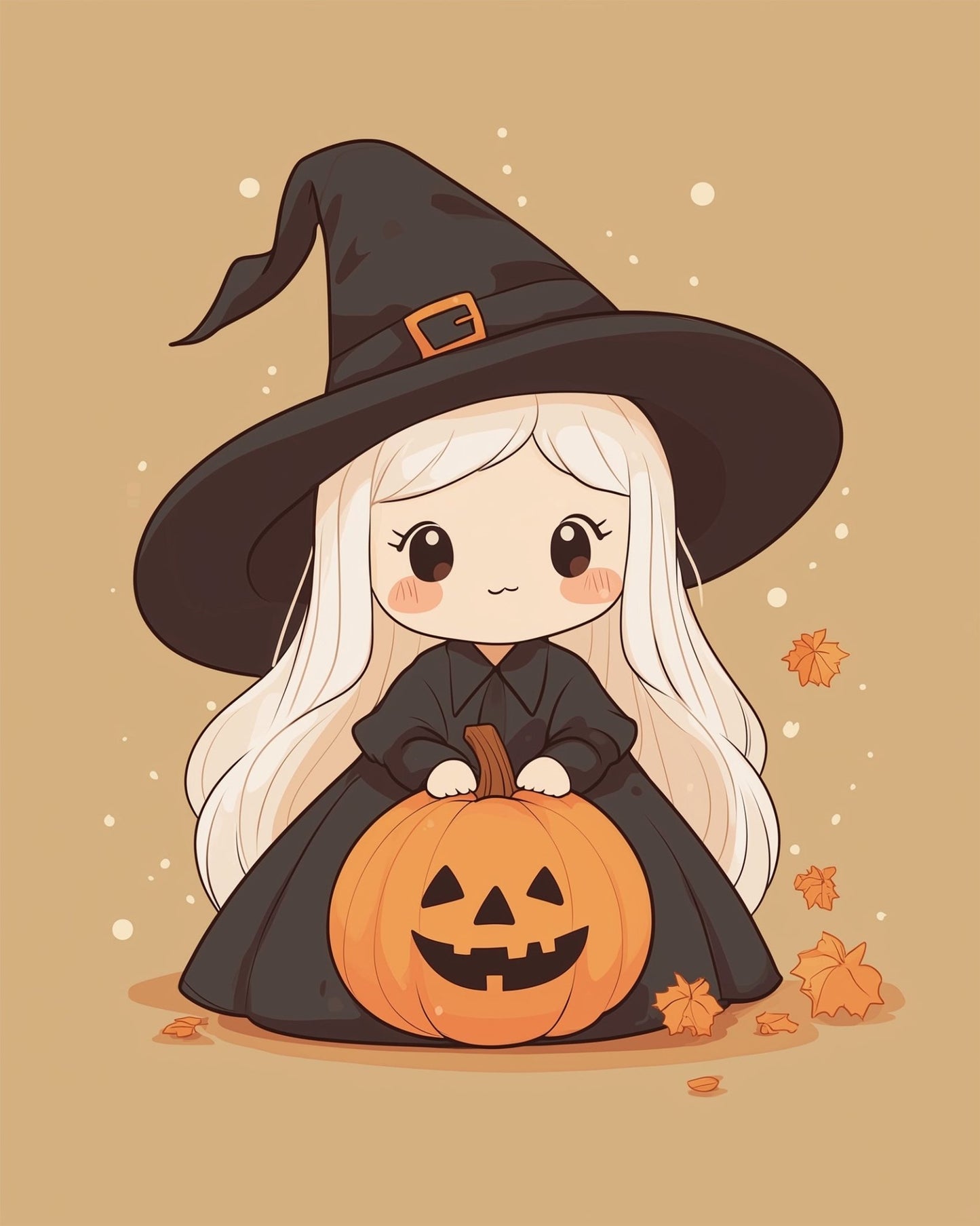 Charming Witch with Pumpkin - Halloween - miicreative