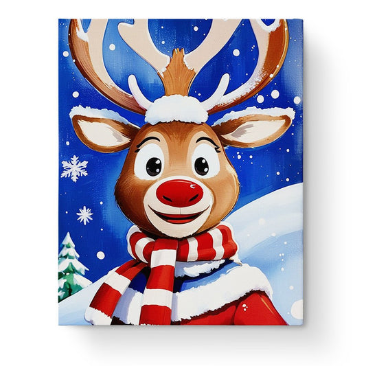 Cheerful Reindeer with Scarf - Kids - miicreative