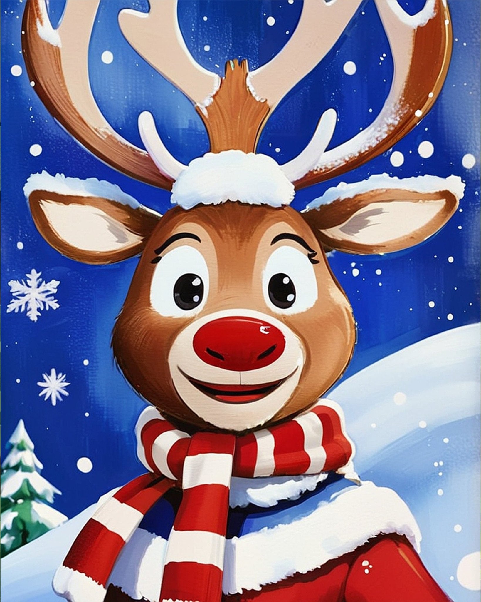 Cheerful Reindeer with Scarf - Kids - miicreative