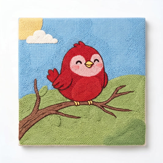 Chirpy Redbird - Square Edition - miicreative