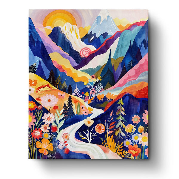 Colorful Abstract River Landscape S8 - Paint By Numbers Kit